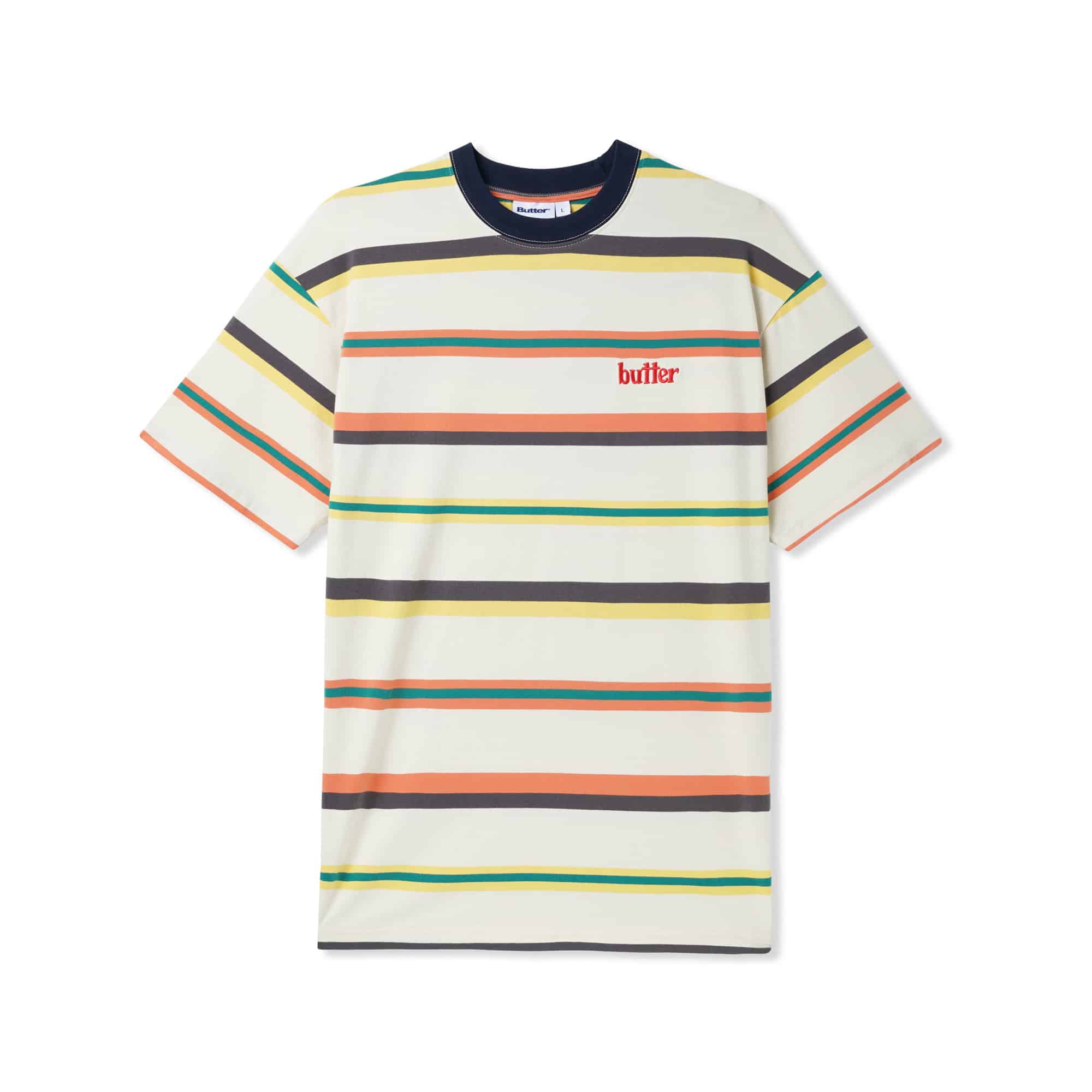 Buttergoods Base Stripe Tee - navy/khaki/teal – Bild 4