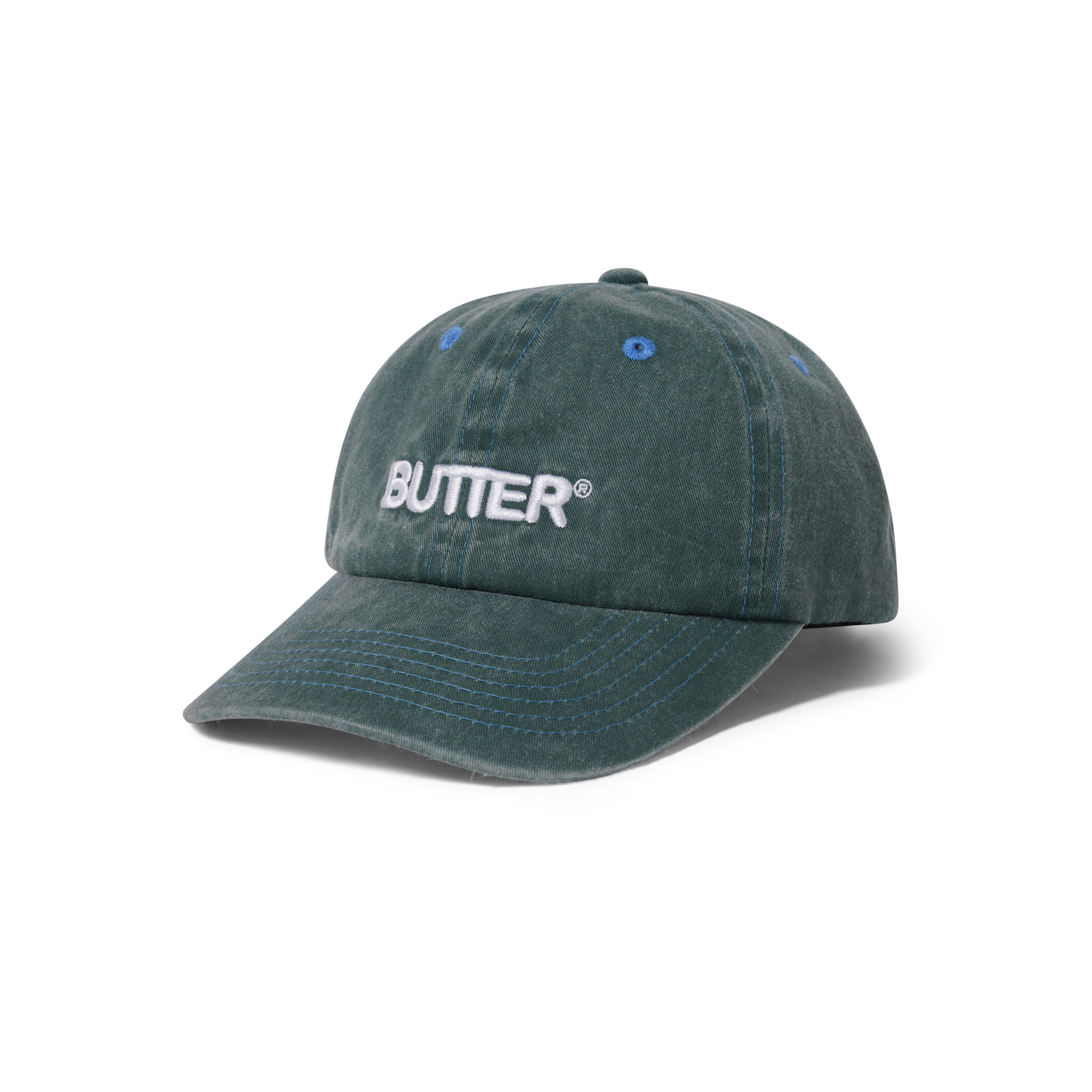 Buttergoods Rounded Logo 6 Panel Cap - washed jade
