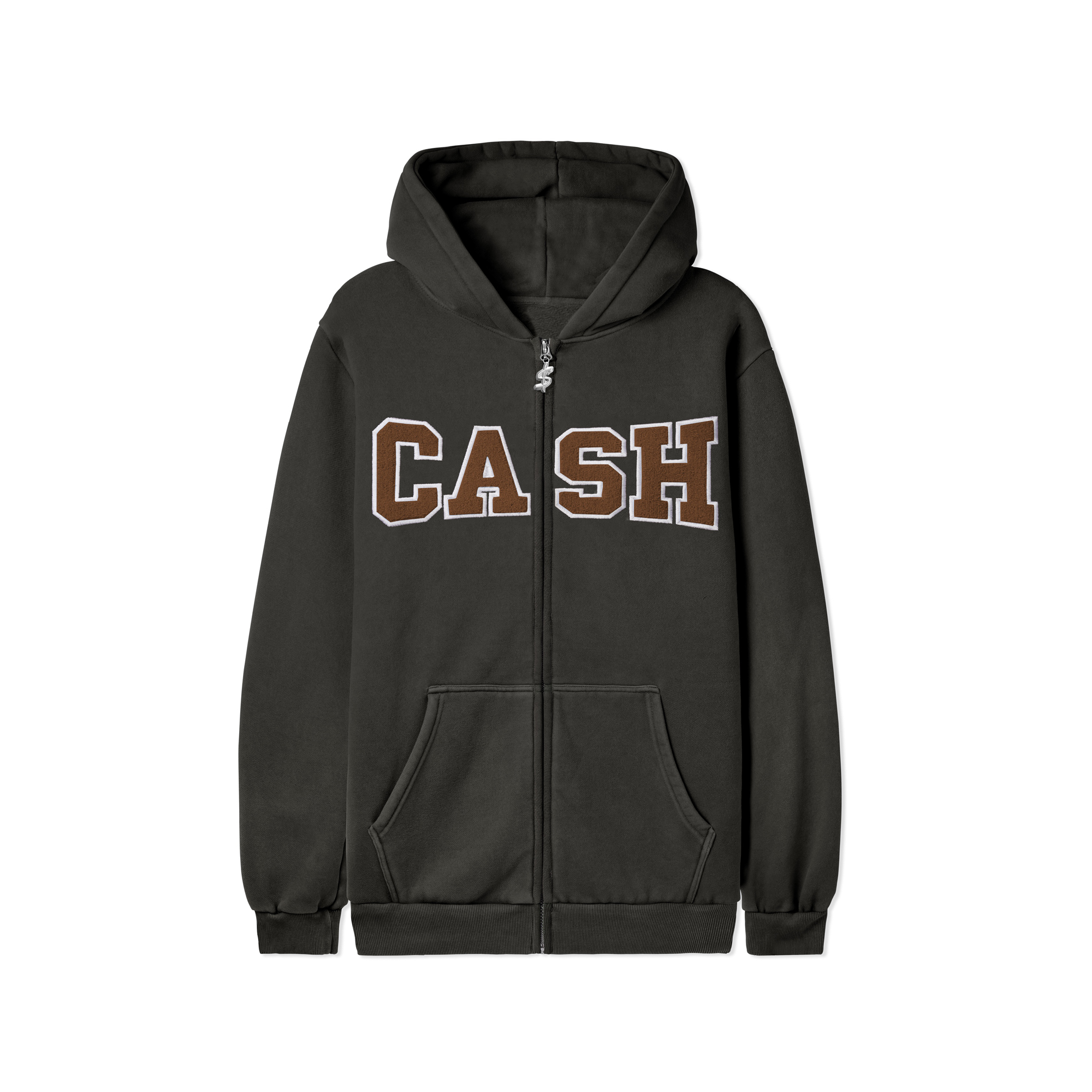 Cash Only Campus Zip Thru Hoodie - charcoal