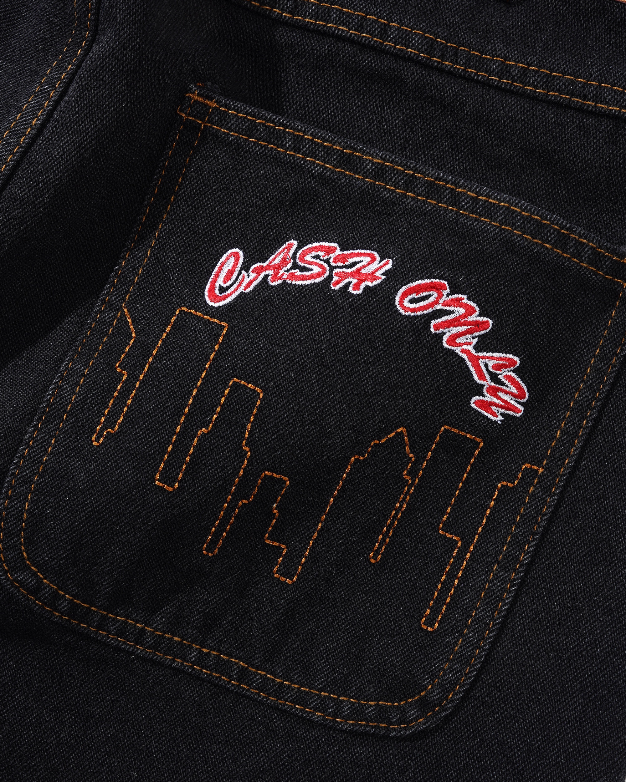 Cash Only Logo Baggy Denim Jeans - washed black – Bild 4