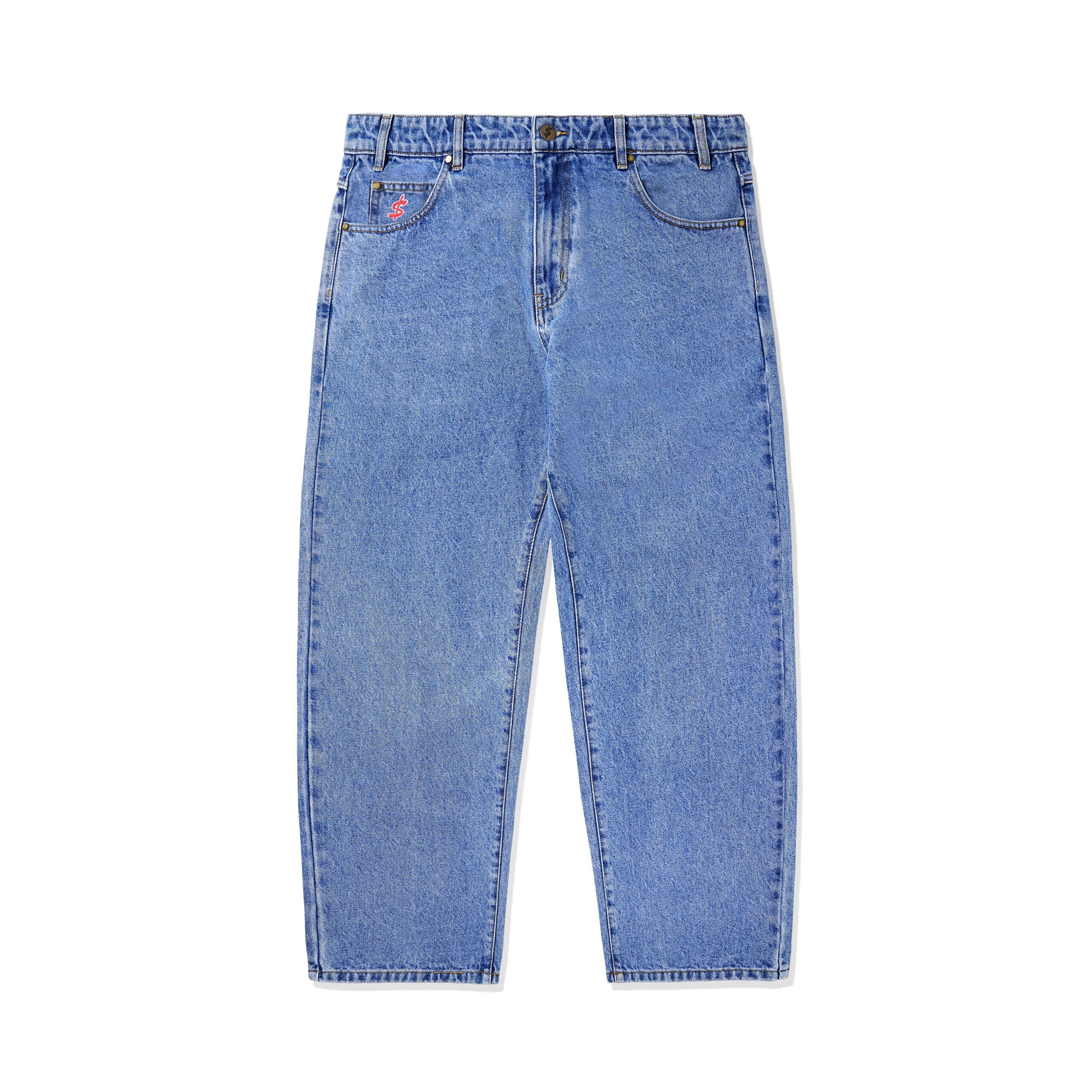 Cash Only Logo Baggy Denim Jeans - washed indigo – Bild 3