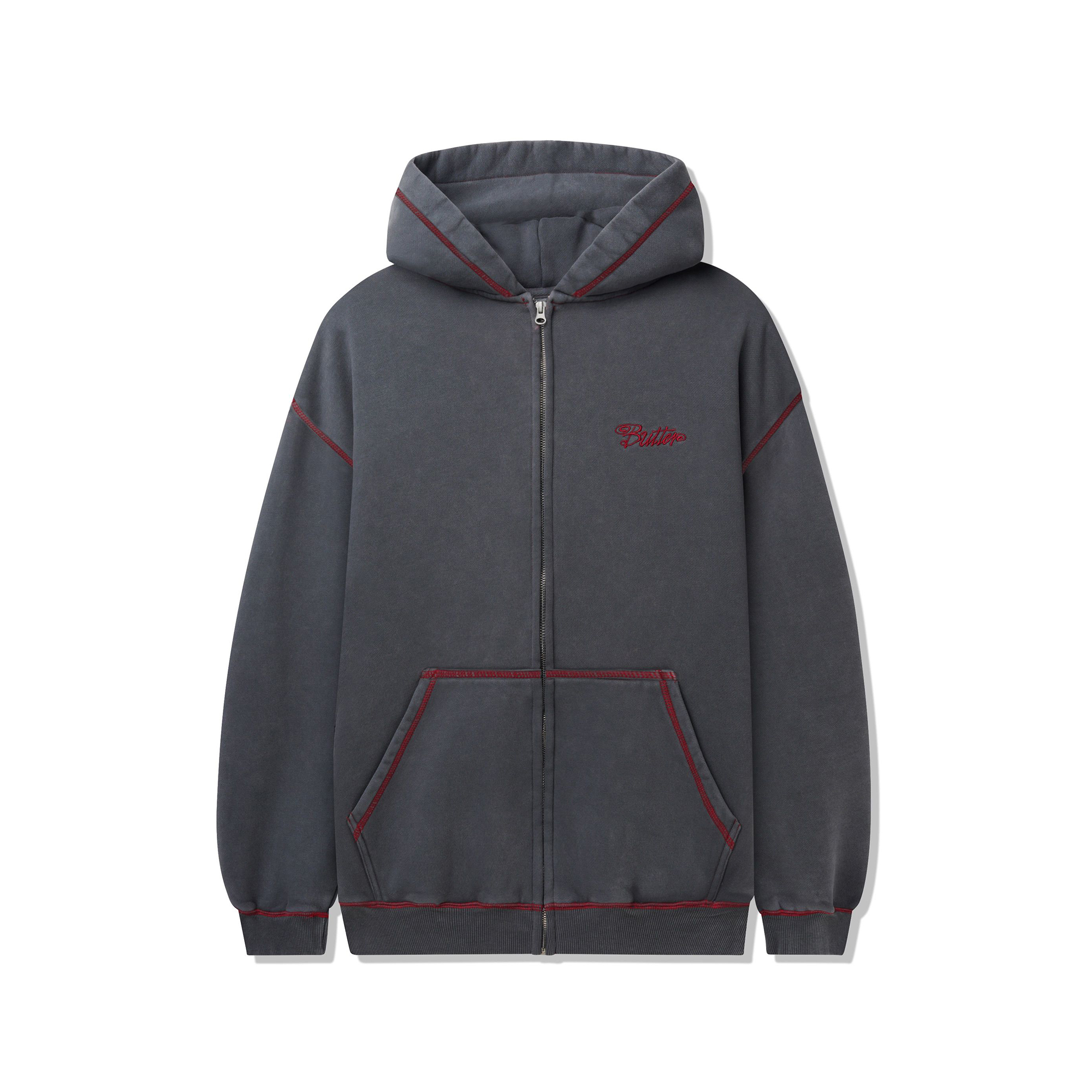 Buttergoods Jive Zip Thru Hood - washed black