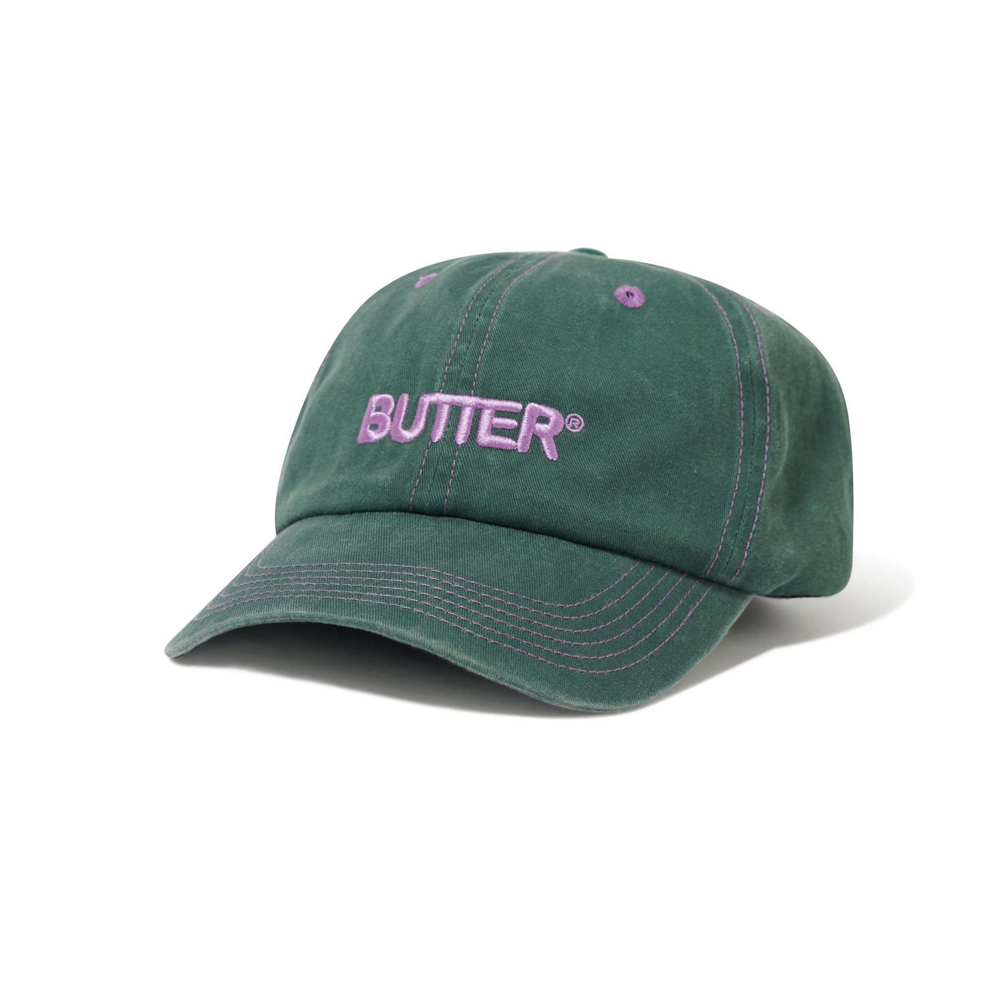 Buttergoods Rounded Logo 6 Panel Cap - forest