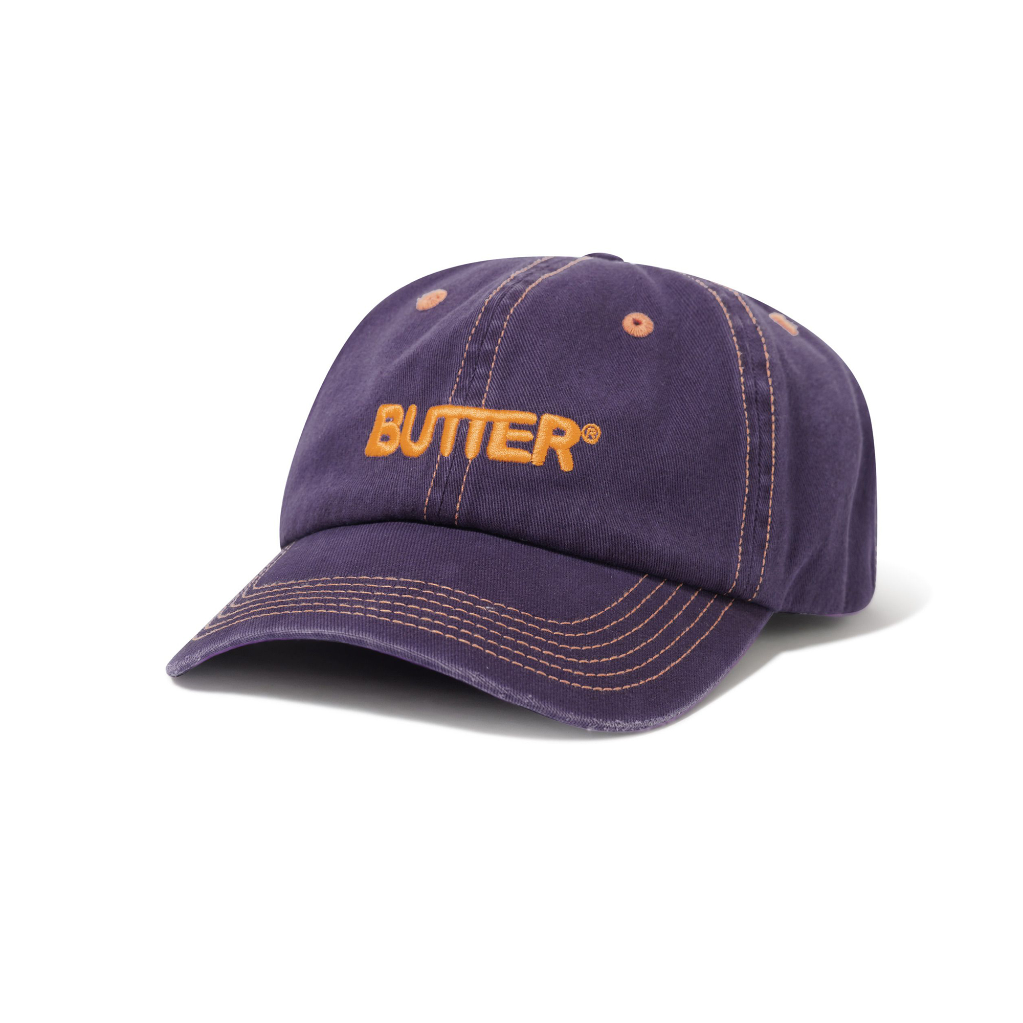 Buttergoods Rounded Logo 6 Panel Cap - purple