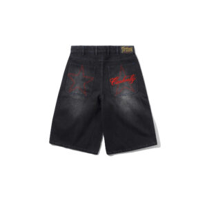 Cash Only Club Denim Shorts - washed black