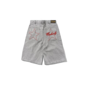 Cash Only Club Denim Shorts - washed grey